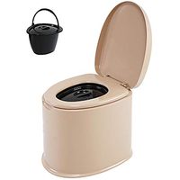 XIHAA Mobile Toilet Anti-Skid Pregnant Women Toilet Elderly Portable Patient Adult Commode,Elderly Pregnant Women Mobile Adult Household Portable Commode,KhakiA