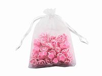 8 x 12 Inch 100 Drawstring Bags Gold Silver Fabric Jewelry Gift Pouch Candy Pouch Wedding Favors (White)