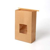 50 Pieces Brown Bakery Bags with Windows/Resealable Paper Treat Bags/Kraft Paper Bags for Bread Cookie Biscuits Popcorn Bags