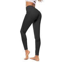 Kiyotoo Yoga Pants for Women with Pocket High Waist Gauze Non See Through Yoga Leggings for Workout Athletic Runnig Cycling Black