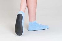 MediChoice Patient Slipper, Hard Sided Sole, Terry Cloth, Adult, Small Size 5-6, Blue (Case of 48)
