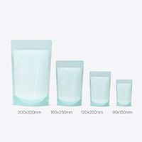 Stand Up Clear Silk Paper Zipper Mask Package Bags Self Seal Zip Lock Coffee Packing Pocket With Tear Notch Transparent Silk Poly Heat Seal Pack Pouch 20Pcs (Blue, 16x25CM(6.3"x9.84"))