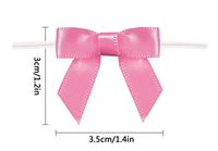 Deeppink Gift Bows,Twist Tie Bows for Bakery Candy Lollipop Cello Bag(50 Pack)