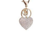 Preeyawadee Creative Rhinestone Heart Keychain Charm Women Handbag Pendant Keyring Lover Crystal