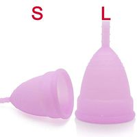 LWWOZL Menstrual Cup Reusable Period Cup Tampon and Pad Alternative | Large and Small - Pink (Size : S)