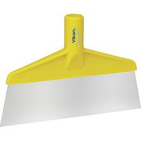 Vikan 29106 Yellow Stainless Steel Blade Stiff Floor Scraper, 7" L x 10.25" W