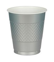 Amscan Reusable Silver Plastic Cups, 12 Oz., 20 Ct. | Party Tableware