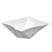 Party Essentials N144604 Twisted Square Serving Bowls, 161-ounce, White (Case of 6)