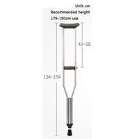 LFFME Aluminum Alloy Underarm Crutches, Disabled Person, Walker, Elderly Rehabilitation Device, Toddler, Gray,L