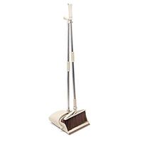 SADDPA Rotatable Broom And Dustpan Foldable Set, Long Handle Dustpan, Extendable Sweep Set,Dust Pan And Broom Combo Artifact Standing (Color : Dark Khaki)