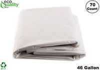EcoQuality 46 Gallon Heavy Duty Clear Large Trash Bags (70 Count) - Yard Trash Bags, Great for Leaves, Lawn and Leaf Bags, Recycling Garbage Bags, 1.5 Mil (46 Gallon - 70 Count)