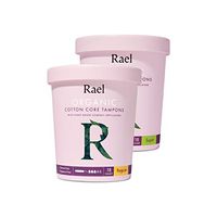 Rael Organic Cotton Compact Tampons - Plant Based Applicator, Chlorine Free, Compact Applicator with Leak Locker Technology (36ct Total), Pack of 2 (Bundle (Regular+Super))