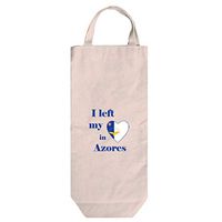 I Left My Heart In Azores Cotton Canvas Wine Bag Tote With Handles Wine Bag