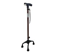 ZXQL Crutch Walking aids, Aluminum Crutches Four-Foot Elderly Crutches Height Adjustable Corner Cane Adjustable Non-Slip Elderly Walking Sticks Walker   Brown Bearing Strong (Color : Brown)