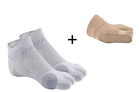OrthoSleeve | Bundle | Bunion Socks (One Pair) & Bunion Splint (One Splint) Treats and relieves Hallax Valgus Pain and Reduces Toe Friction (Grey, Medium)