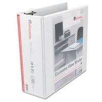 Universal® D-Ring Economy Vinyl View Binder BNDR,VIEW,D-RNG,4",WE BOS-HPK3-ADJ (Pack of8)