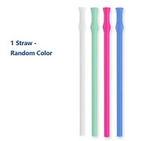 Collapsible Straw, Reusable Straws with Portable Case, BPA Free Silicone Straws, Foldable Straw for Travel, Home, Office - Extra Long- 1 Straw