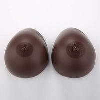 Silicone Breast Forms Self-Adhesive Artificial Boobs Breast Enhancer Crossdresser Prosthesis Mastectomy Transsexual,Black,CupKK/6000g/Pair.10.2 * 7.5 * 4.7inch