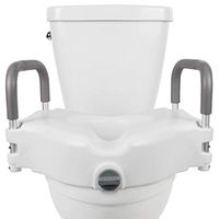 Vive Raised Toilet Seat - 5" Portable, Elevated Riser with Padded Handles - Elongated and Standard Fit Commode Lifter - Bathroom Safety Extender Assists Disabled, Elderly, Seniors, Handicapped