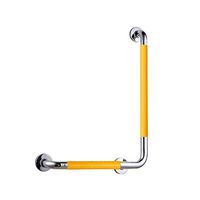 WZHONG Bathroom L-Type Safety Handrail, Bathtub Bathroom Toilet Toilet 304 Stainless Steel, Non-Slip Yellow Particles L-Shaped to The Left 50x70CM (Size : 50x70cm)