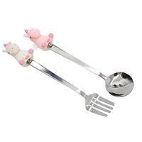 Cute Unicorn Spork Folk and Spoon Set Stainless Steel Utensils for Home Kitchen Use