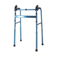 GYZ GY Elderly Walker Aluminum Foldable Disabled Walking Assistant One-Button Automatic Height Adjustment, Bearing Weight Up to 100kg, Blue Medical Supplies (Color : Blue)
