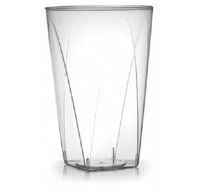 100 Clear 10 oz Square Bottom Tumbler, Heavyweight w/Signature Party Picks