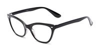 Readers.com Reading Glasses: The Laura Reader, Plastic Cat Eye Style for Women - Black, 1.50