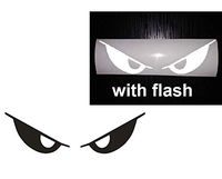 Black to White Evil Eyes No Fear Decal Reflective Reflector Devil Demon Sticker 6" Inches Wide Flash Night Vinyl Sport Motorbike Helmet Motorcycle Bike Racing Car Badge Sticker Door Window Tailgate Truck Trunk Side Rear Emblem Laptop Notebook