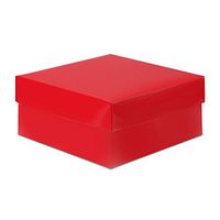 Gloss Lux Gift Box Base - Red - 6" X 6" X 3" - Package 25