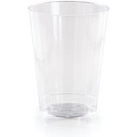 Club Pack of 96 Clear Reusable Fluted Tumbler Party Drinking Glasses 12oz