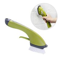 KOBWA Soap Dispensing Dish Washing Brush, Long Handle Antibacterial Kitchen Sink Scrubber for Home Kitchen Grill Bowl Pot Pan