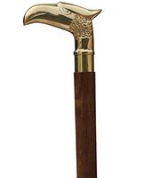 Deals on Columbus Day - 37 Inches Wood Walking Cane Eagle Head Classic Wooden walking stick for Men & Women-Canes and Walking Sticks with Metal Brass Handle Wooden Walking Stick Golden Color