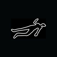 DEAD BODY Sticker Chalk Outline Vinyl Decal Police Scene Car Window Crime Shoot - Die cut vinyl decal for windows, cars, trucks, tool boxes, laptops, MacBook - virtually any hard, smooth surface