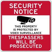 Property Protected By Video Surveillance Sign - 30x30