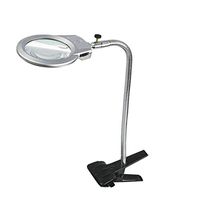 30X Clip-on Magnifying Glass with LED Illumination, HD, Extended Mirror Extended Strap Light, Suitable for Newspaper Reading, Document Viewing, Jewelry Identification, Silver, 107mm/133mm Loupe