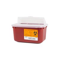 Medegen 8703 Stackable Sharps Container, Red/Black, 1 Gallon Capacity, 10" Width, 7" Length, 5" Height, Pack of 24