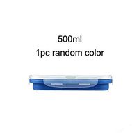 WWSHM BalleenShiny Silicone Collapsible Portable Bento Box Microwave Oven Bowl Foldable Food Storage Container Lunchbox Tableware (Color : 1PC 500ML)