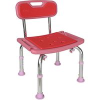 ECHOV Shower Stool Household Bathroom Bath Stool,Non-Slip Rest Chair,Adult Bench,Comfortable EVA Mat,Can Bear 136kg (Color : Pink, Size : 43cm)