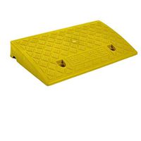 Multifunction Plastic Threshold Ramp，Non-Slip Wear-Resistant Triangle Pad, Car Motorcycle Skateboard Bicycle Curb Ramp (Size: 50 27 7cm) (Color : Yellow)
