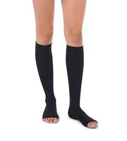 Jomi Compression, Unisex, Knee High Stockings Collection, 20-30mmHg Surgical Weight Open Toe, Full Wide Calf 221 (Medium, Black)