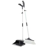 WDX- Broom combination household living room sweeping floor cleaning kitchen cleaning tools broom 簸箕 set combination thickening broom soft hair non-stick hair artifact Household (Color : Gray)