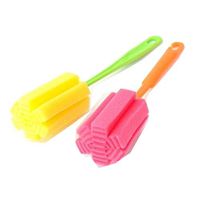 ManxiVoo Clear Sponge Bottle Cleaning Brush,Kitchen Cleaning Tool Sponge Brush for Wineglass Bottle Coffee Tea Glass Cup (B)