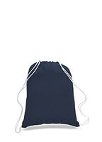 Pack of 2 - Eco-Friendly Reusable Drawstring Bag Economical 6 oz. Cotton Canvas Drawstring Bag Cinch bags size 14"W x 18"H in Navy Blue color - CarryGreen Bag