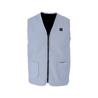 fosa Electric Heated Vest for Men, USB Electric Heating Vest Sleeveless Warm Jacket Winter Heated Pad Grey for Men Women Hunting Hiking Camping(XXL)