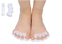 LUNLUNA Bunion Toe Separator, White 2 PCS Toe Pads, Hammer Toe Straightener for Correct Toe and Bunion Relief, Universal Size