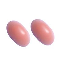 Healifty 2 Pairs Soft Silicone Shoulder Push-up Pads Adhesive Shoulder Enhancer Shoulder Pads Anti-Slip Shoulder Pads (Silicone Skin Color)