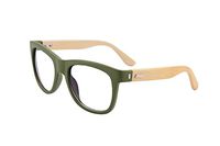 MEDOLONG Polarized Reading Sunglasses Bamboo Wood Frame UV400 Glasses Computer Readers-PGLH6103(green frame&bamboo nature temple,grey lens+1.00)