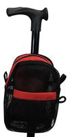 Cane Buddy - Secure Pouch, Carrying Bag for Cane, Walker, Crutches, Hiking Stick and Wheelchairs (Red- Small)
