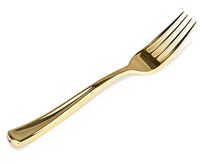 Stock Your Home 125 Gold Plastic Forks, Looks Like Gold Cutlery - Solid, Durable and Heavy Duty Plastic Forks - Perfect Utensils for Parties, Weddings and Catering Events